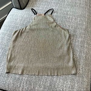 RE NAMED gold sleeveless tank